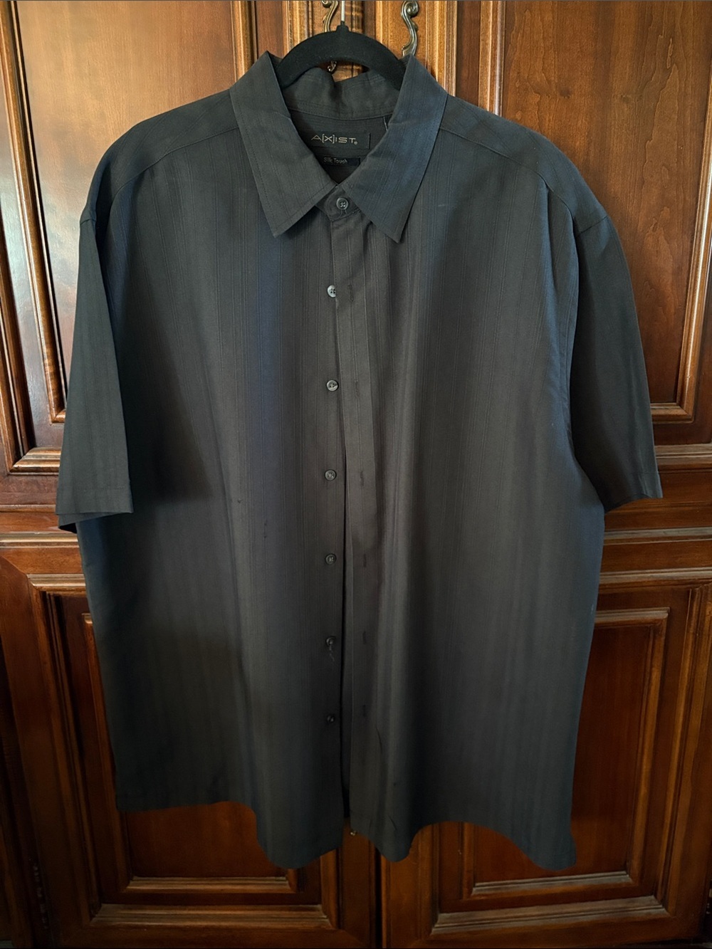 Axist Silk Touch Men’s BlackShort sleeve  Dress Shirt Size XXL